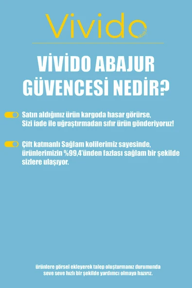 Vivido Home Beyaz Kumaş Modern Beyaz Ayaklı Abajur - Resim 3