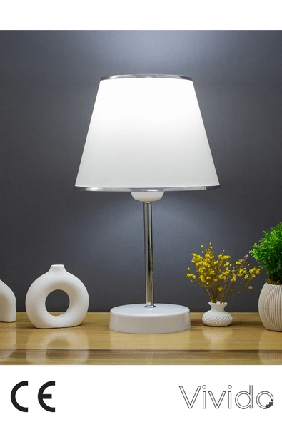 Vivido Home Beyaz Gümüş Julien Üçlü Avize ve Abajur Seti - Resim 3