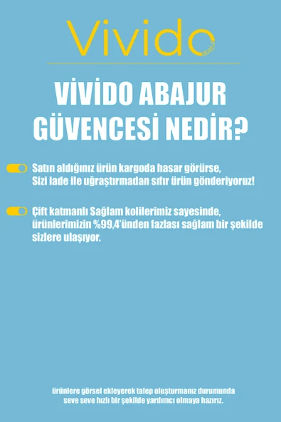 Vivido Home Hasır Krem Doğal Lambader Şapkası - 3
