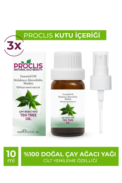 PROCLİS Çay Ağacı Yağ, Uçucu Yağ, Tea Tree Oil, 3'lü Set 3x10 ml - 3