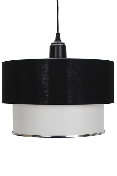 Vivido Abajur Siyah Gümüş Varaklı Deko Tekli Sarkıt Avize - 2