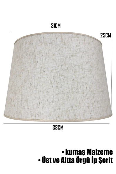 Vivido Abajur Dora Örgü İp Şeritli Lambader Şapkası - 3