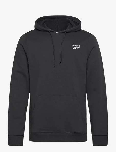 Reebok Ri Left Chest Logo Kapsonlu Fermuarli Erkek Sweat - Siyah - 3