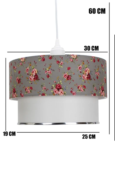 Vivido Abajur Çiçekli Deko Tekli Sarkıt Avize - Resim 3