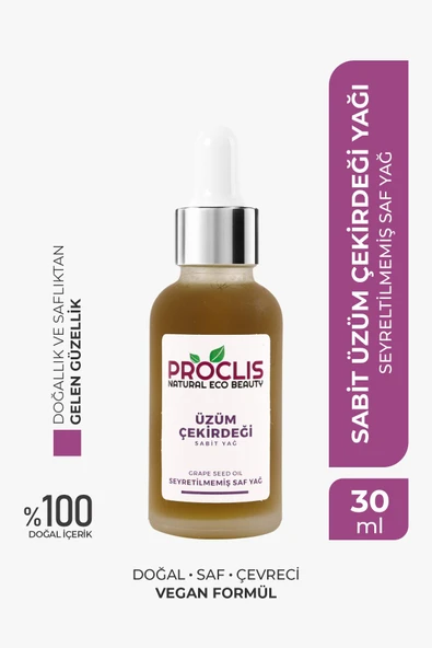 PROCLİS Üzüm Çekirdeği Yağı, Sabit Üzüm Yağ, Grape Seed Oil, Vitis Vinifera L. 30 ml
