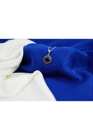 oltutaşı taş çerçeveli gümüş kolye sk00030 ürün görseli 1