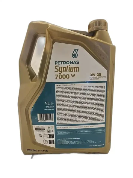 Syntium 7000 AV 0W 20 5 L. İleri Tam Sentetik Motor Yağı Volkswagen - Porsche onaylı - 2