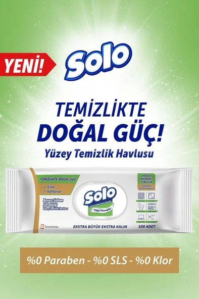 Solo Sirke ve Karbonat Katkılı Yüzey Temizleme Havlusu 100'lü - 3