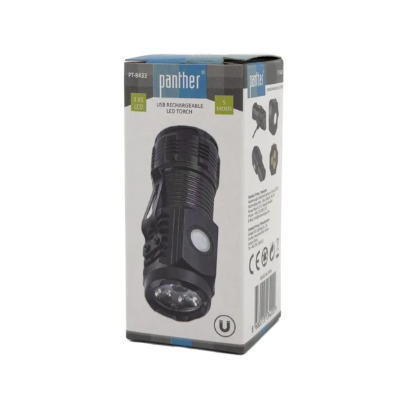 PANTHER PT-8433 Usb Şarjlı El Feneri - Resim 5