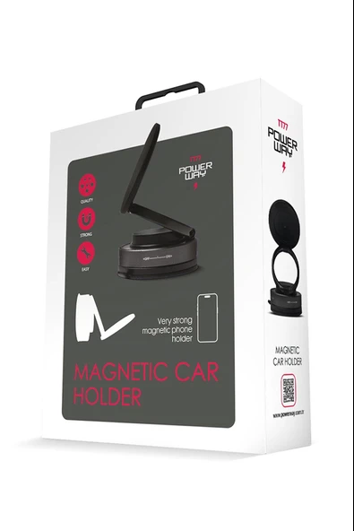 Powerway TT77 Manyetik Araç İçi Telefon Tutucu – Katlanabilir 360°