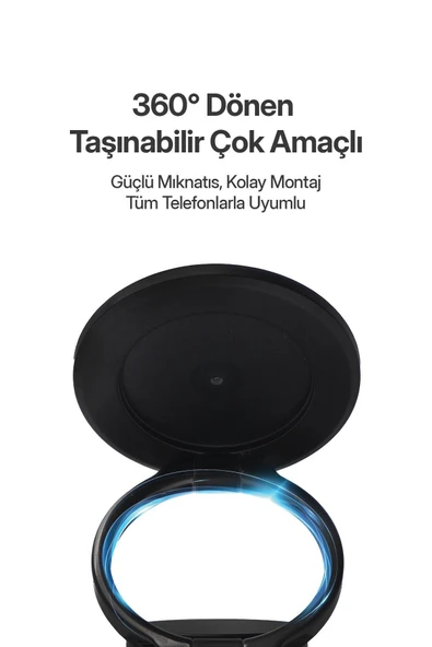 Powerway TT77 Manyetik Araç İçi Telefon Tutucu – Katlanabilir 360° - 4