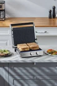 Homend Grilliant 1344H Inox Gövdeli, Döküm Plakalı Tost ve Izgara Makinesi - Resim 2