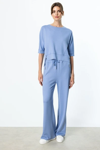 On Beli Lastikli Fermuar Cepli Eşofman Altı