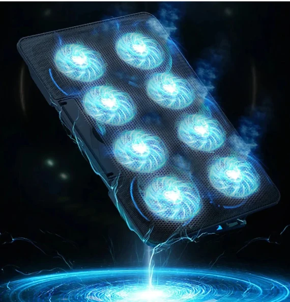 8 Fanlı RGB Işıklı Gaming Notebook Soğutucu – Yükseklik Ayarlı