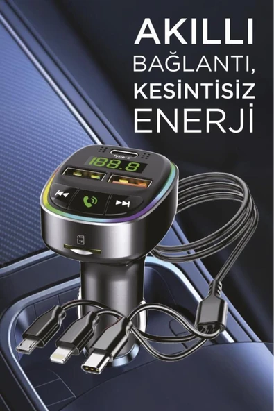 TORİMA G15 – FM Transmitter, TF/USB Müzik ve 18W Hızlı Şarj Özellikli Araç Cihazı - 3