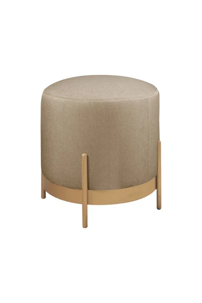 MİO PUF, METAL HALKALI PUF, MAKYAJ OTURAĞI ,PUF BENCH MONTAJSIZ OTURAK GOLD METAL AYAKLI - 2
