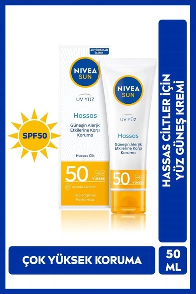 Nivea Sun Hassas Yatıştırıcı Güneş Koruyucu Yüz Kremi SPF50 50 ml - 8