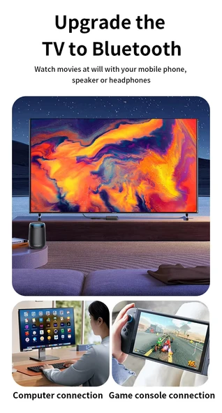 Kablosuz Bluetooth Ses Adaptörü – Alıcı & Verici, HD Ses, Gürültü Önleme M30 - 4