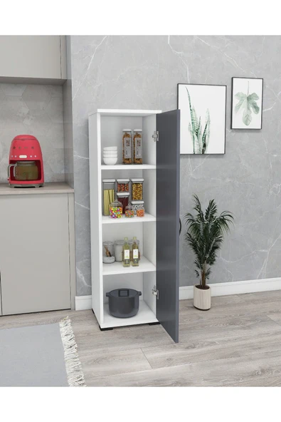 Irmak Mobilya Çok Amaçlı Membran Kapaklı Dolap Mutfak Dolabı Kiler Dolabı Tek Kapaklı Çok Amaçlı Banyo Dolabı Tek - Resim 2