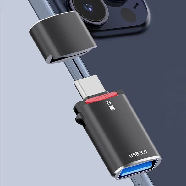 Type C USB 3.0 OTG Dönüştürücü & Microsd Kart Okuyucu – Tüm Tip-C/USB Cihazlar İçin - 6