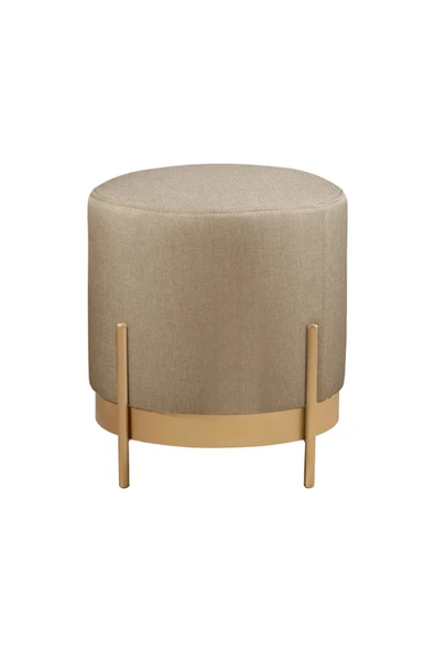 MİO PUF, METAL HALKALI PUF, MAKYAJ OTURAĞI ,PUF BENCH MONTAJSIZ OTURAK GOLD METAL AYAKLI - 1