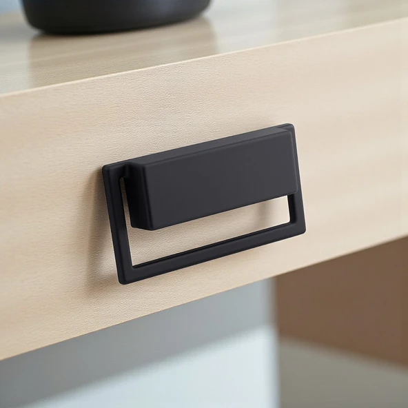 Marko Siyah Metal Dikdörtgen Gömme Mobilya Kulp Modern Dolap ve Çekmece Dayanıklı Dekoratif Kulplar - Resim 6