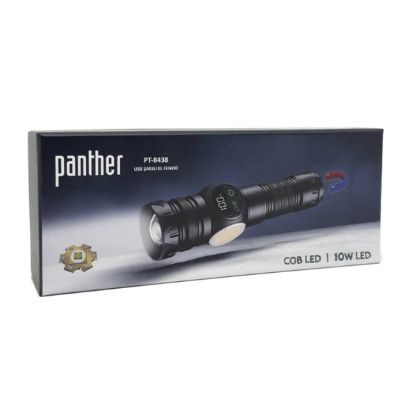 PANTHER PT-8438 Usb Şarjlı Led El Feneri - Resim 8