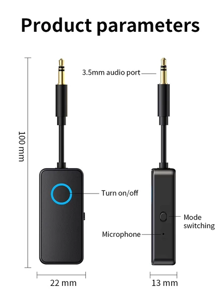 Kablosuz Bluetooth Ses Adaptörü – Alıcı & Verici, HD Ses, Gürültü Önleme M30 - 2