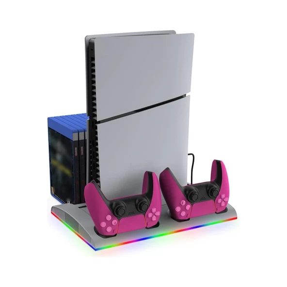 Hepu TP5-3570 PS5 Soğutucu Şarj Standı | DualSense Şarj RGB Işık 3 Fan Hızlı Dock İstasyonu