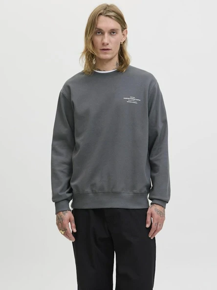 Jack Jones Blachad Brandıng Bisiklet Yaka Erkek Sweat 12261386 - 1