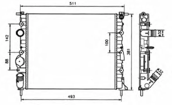 RADYATÖR 0518182AL CLIO SYMBOL KANGO 1.4 BENZİNLİ (2 SIRA) KLİMASIZ MÜŞÜRSÜZ 7700836301 ürün görseli