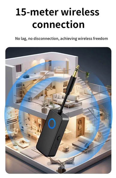 Kablosuz Bluetooth Ses Adaptörü – Alıcı & Verici, HD Ses, Gürültü Önleme M30 - 5