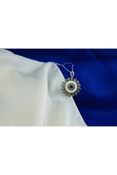 yuvarlak taşlı kolye sk0003 - Resim 5