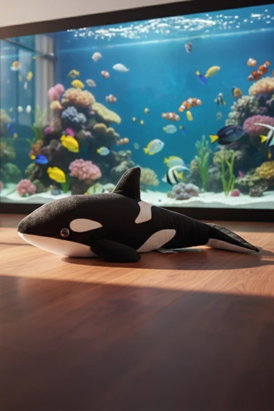 Peluş Balina Oyuncak Hediyelik Yastık Yumuşak Deniz Hayvanı Figürü - 2