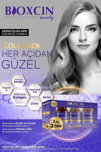 Bioxcin Collagen Hyaluronic Acid Hidrolize Tip 1-3 Kolajen 3 x 30 Tablet - 3 Al 2 Öde ürün görseli 1