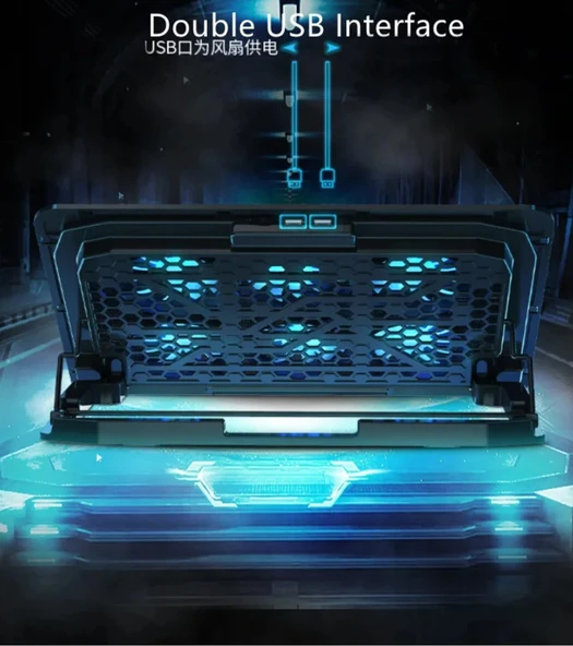 8 Fanlı RGB Işıklı Gaming Notebook Soğutucu – Yükseklik Ayarlı - 3