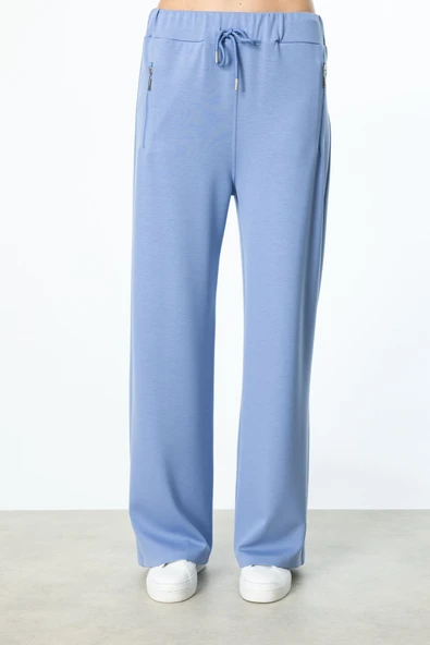 On Beli Lastikli Fermuar Cepli Eşofman Altı - 2