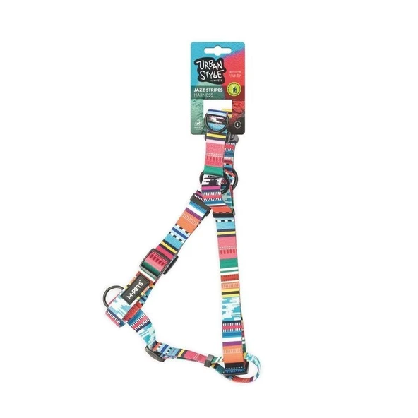 M-Pets Urban Style Jazz Stripes Köpek Göğüs Tasması L ürün görseli 1