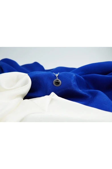 oltutaşı taş çerçeveli gümüş kolye sk00030 - Resim 4