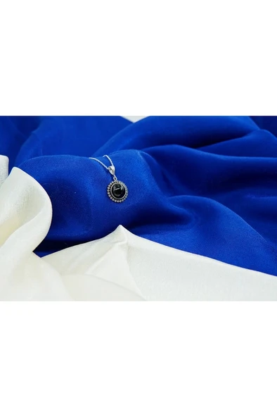 oltutaşı taş çerçeveli gümüş kolye sk00030 - Resim 3