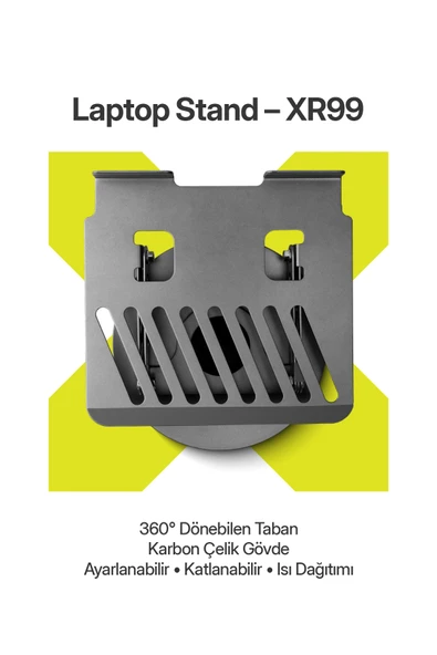 Karbon Çelik Metal Laptop Standı – Ayarlanabilir, Isı Dağıtımlı 11"-17" XR99 - 3