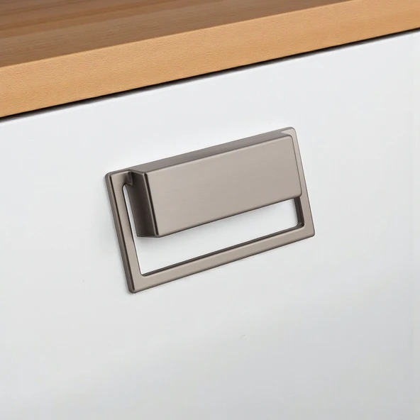 Marko Soft Füme Metal Gömme Mobilya Kulp Modern Dolap ve Çekmece Dayanıklı Dekoratif Kulplar - Resim 5
