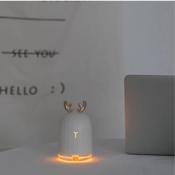 Kuru Ortamı Nemlendiren Geyikli Led Işıklı Hava Nemlendirici Buhar Makinesi Lovely Humidifier ürün görseli