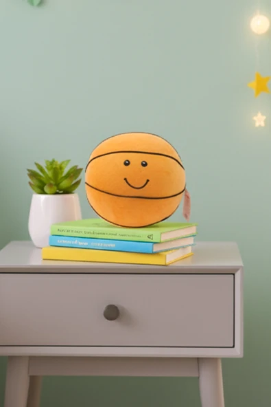 Peluş Basketbol Topu Oyuncak Yastık Dekoratif Spor Figürü Hediyelik Eşya - 2