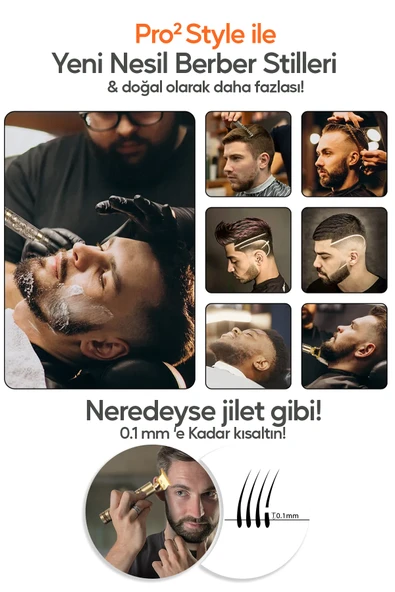 Winesso Tıraş Makinesi Pro2 USB Şarjlı Saç Sakal Vücut Kıl Tüy Alma Kadın Erkek Epilasyon Berber & Kişisel - Resim 4