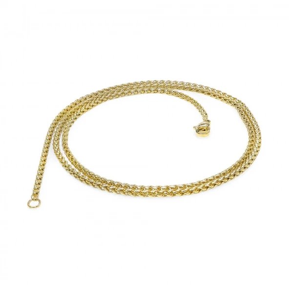 Sarı Renk Çelik Kolye 2.5Mm 3183CEK012 - Resim 2