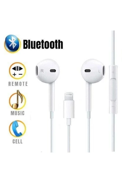 TEKNOMARİNE Ios 7 8 Plus X Xr Xs Max 11 Lightning Earphone Bluetooth Kulaklık - Resim 2