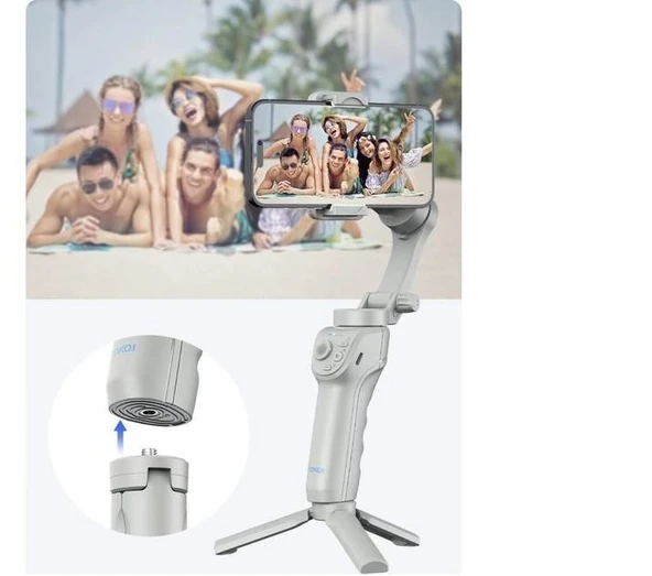 M01 Gri Çok Amaçlı Gimbal Özellikli Tripod Selfie Çubuğu - 3