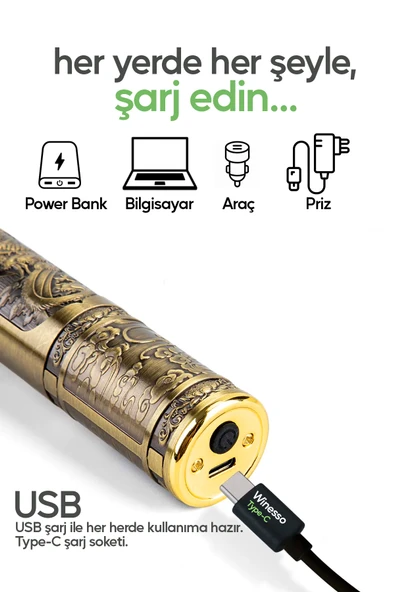 Winesso Tıraş Makinesi Pro2 USB Şarjlı Saç Sakal Vücut Kıl Tüy Alma Kadın Erkek Epilasyon Berber & Kişisel - Resim 5