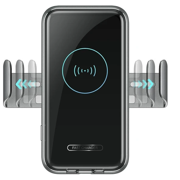 HZL Premium Otomatik Wireless Kablosuz Hızlı Şarj Havalandırma Uyumlu Dönebilen Araç Telefon Tutucu - Resim 3